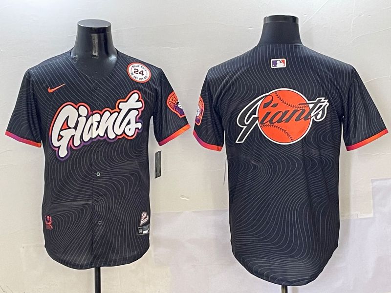 Men San Francisco Giants Blank Black Second generation Joint Name Nike 2025 MLB Jersey style 11